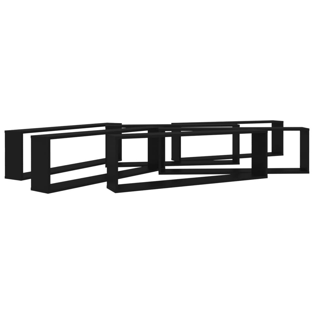 Würfelregale 6 Stk. Schwarz 100x15x30 cm Holzwerkstoff