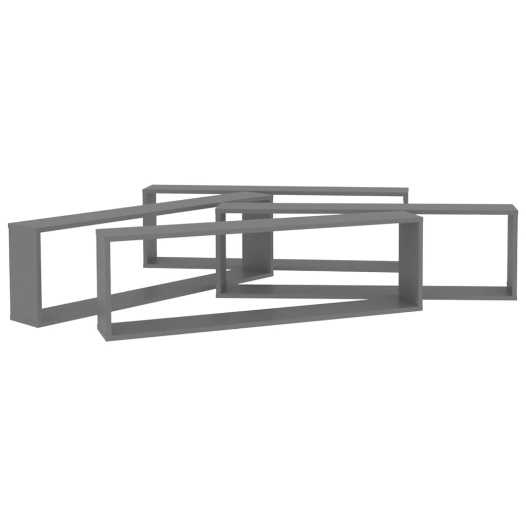 Würfelregale 4 Stk. Grau 100x15x30 cm Holzwerkstoff