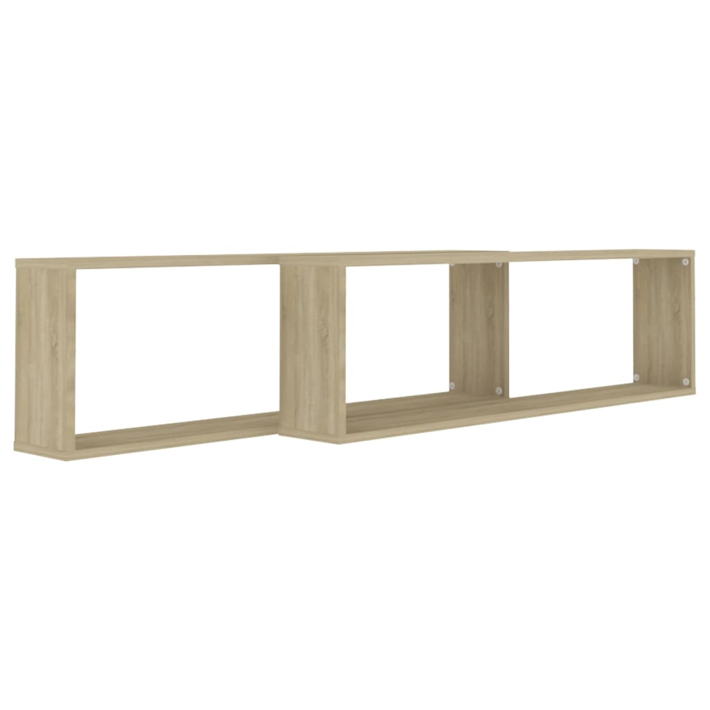 Étagères cubiques 2 pcs. Chêne Sonoma 100x15x30 cm matériau bois