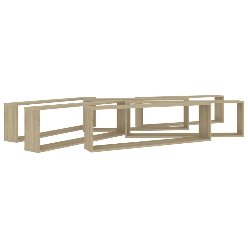 Würfelregale 6 Stk. Sonoma-Eiche 100x15x30 cm Holzwerkstoff
