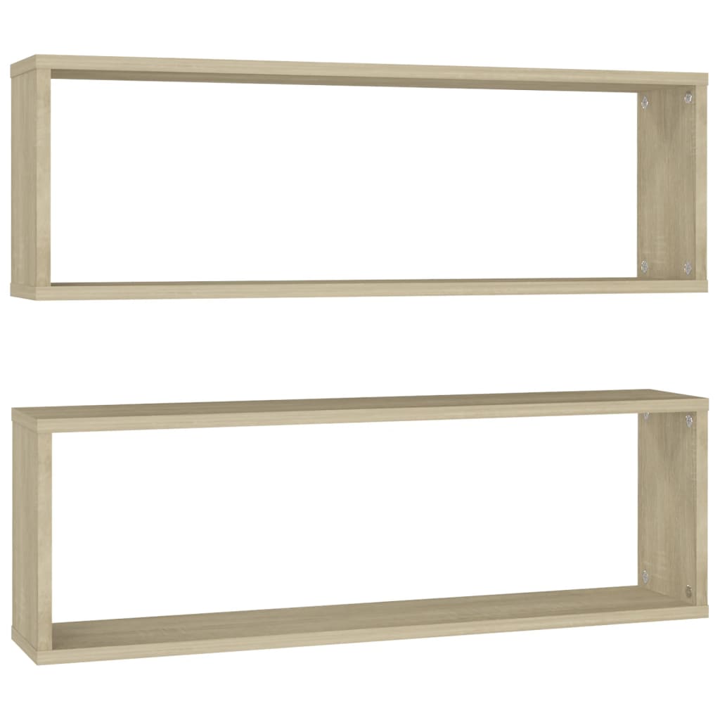 Étagères cubiques 2 pcs. Chêne Sonoma 80x15x26,5 cm matériau bois