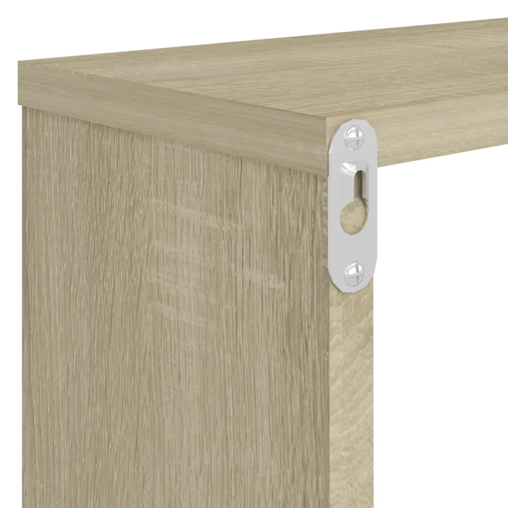 Étagères cubiques 4 pcs. Chêne Sonoma 80x15x26,5 cm matériau bois