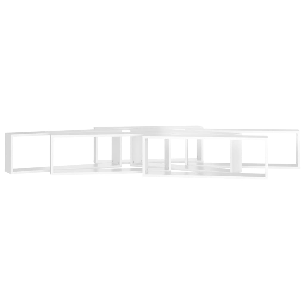 Würfelregale 6 Stk. Hochglanz-Weiß 80x15x26,5 cm Holzwerkstoff