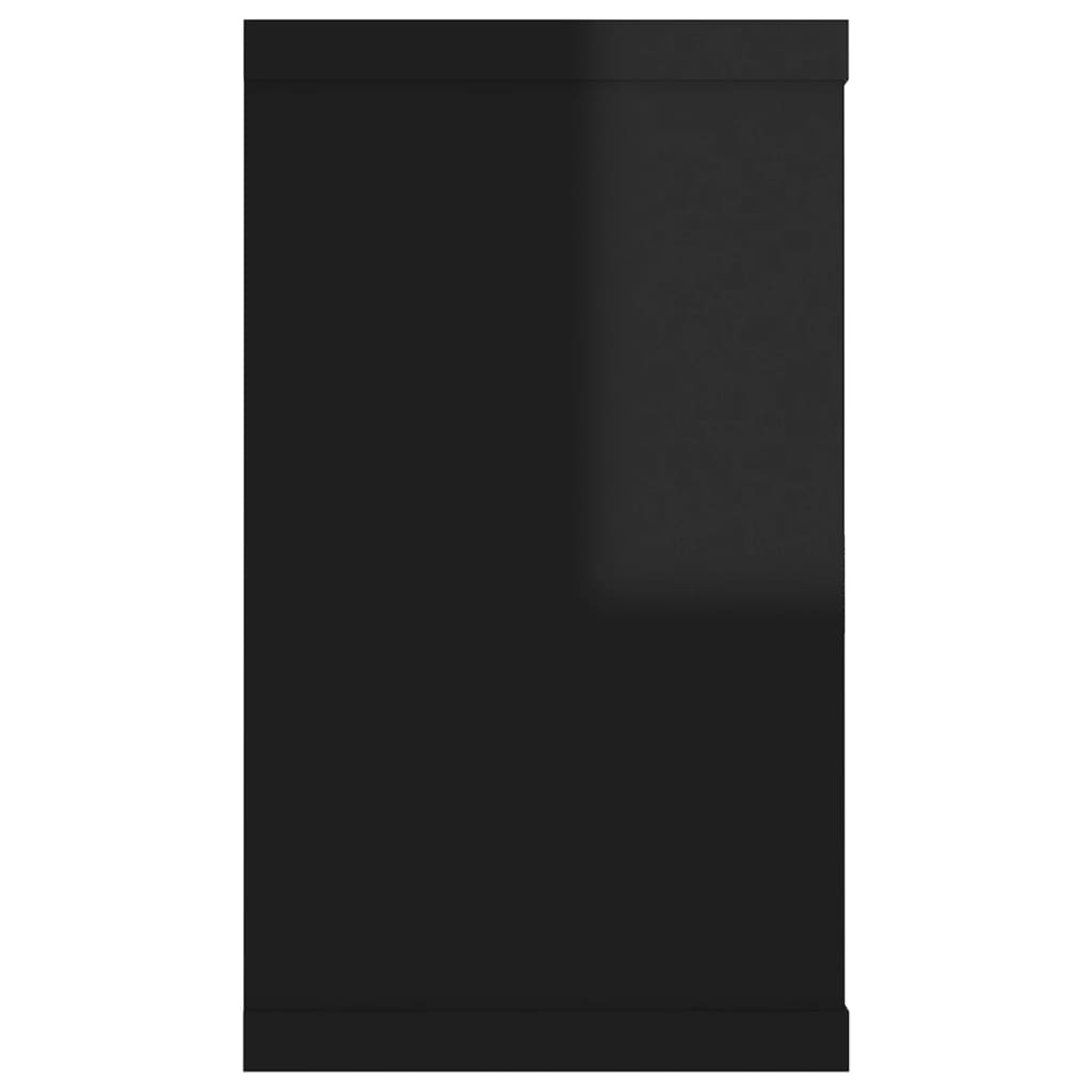 Würfelregale 2Stk. Hochglanz-Schwarz 80x15x26,5cm Holzwerkstoff
