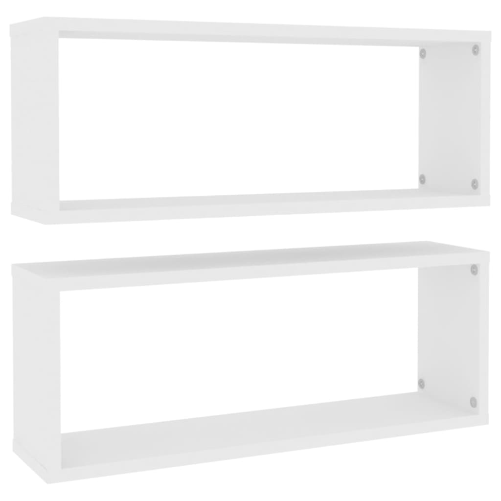 Étagères cubiques 2 pcs. Blanc 60x15x23 cm matériau bois