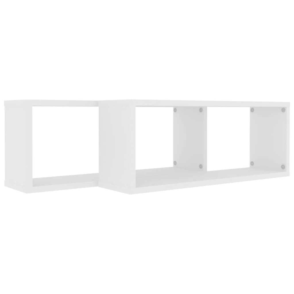 Étagères cubiques 2 pcs. Blanc 60x15x23 cm matériau bois