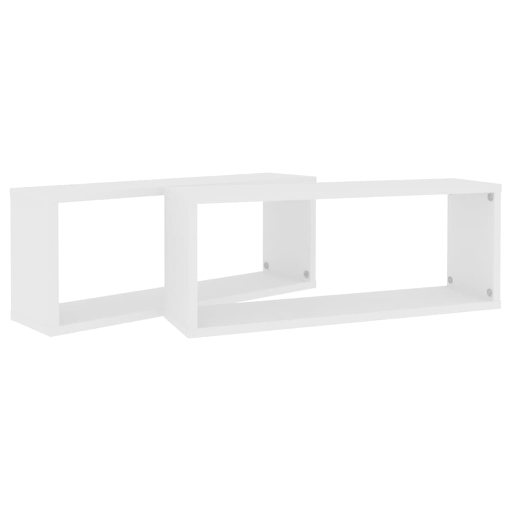 Étagères cubiques 2 pcs. Blanc 60x15x23 cm matériau bois