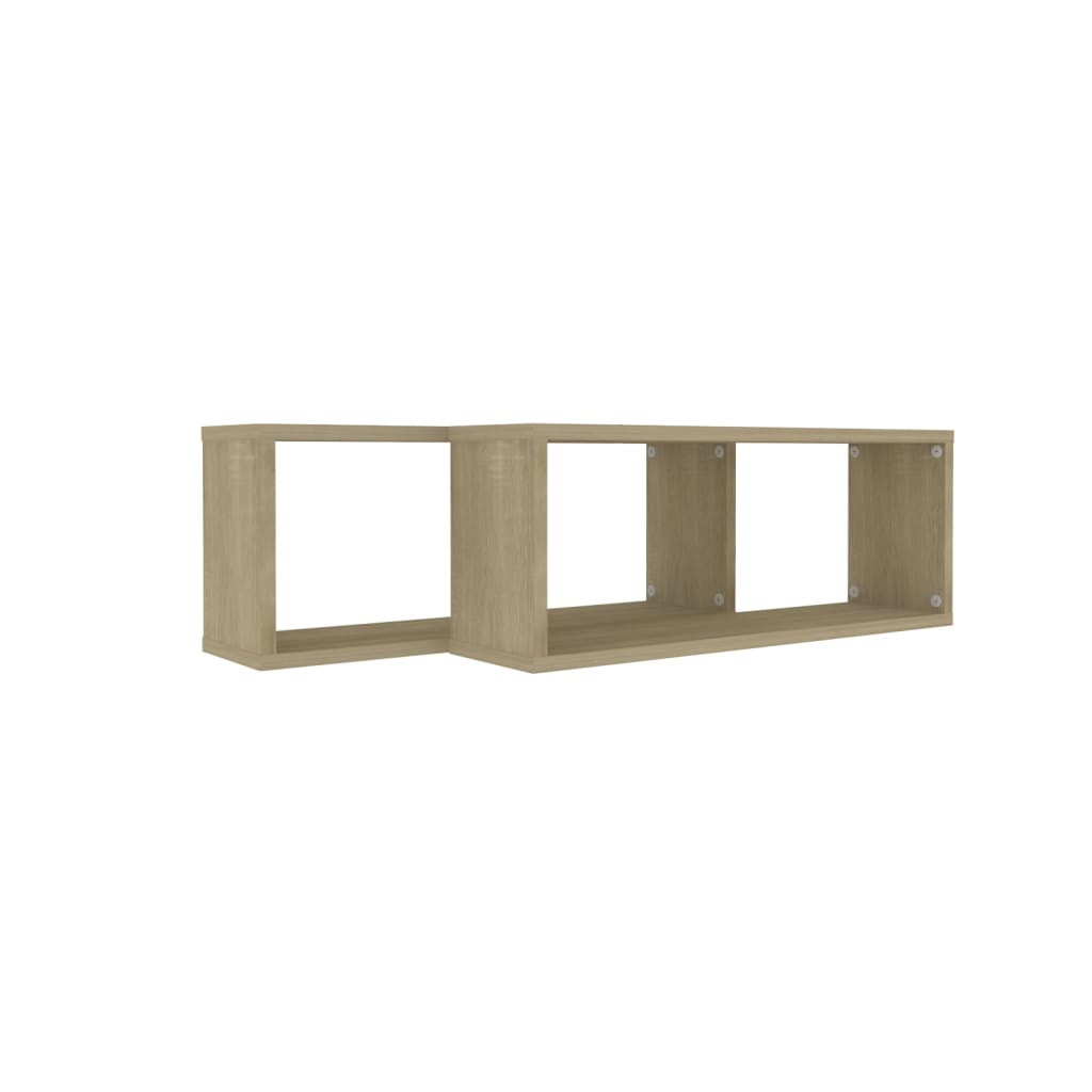 Étagères cubiques 2 pcs. Chêne Sonoma 60x15x23 cm matériau bois