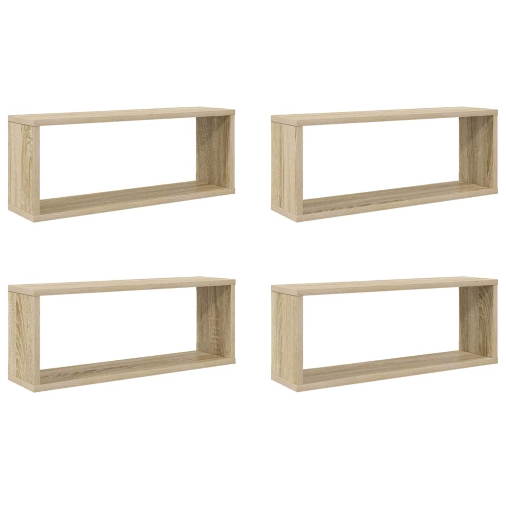 Würfelregale 4 Stk. Sonoma-Eiche 60x15x23 cm Holzwerkstoff