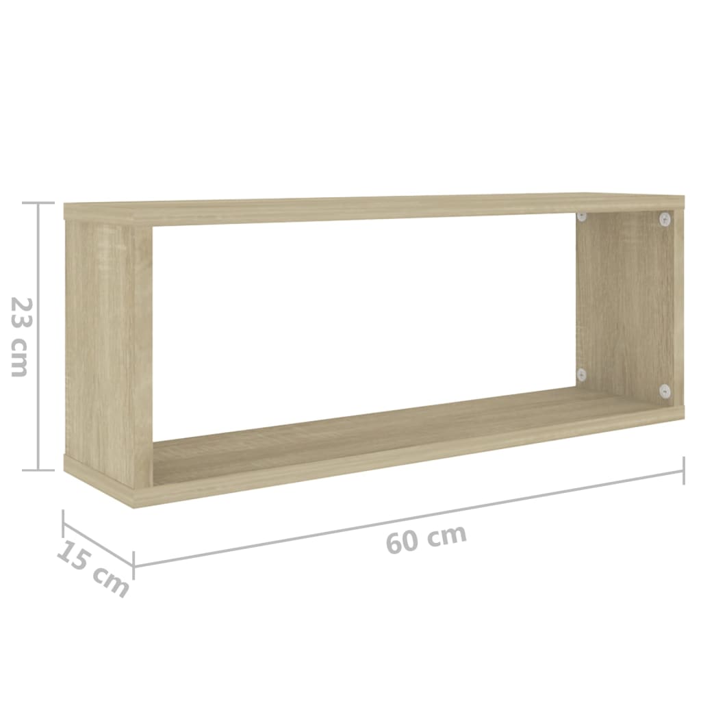 Étagères cubiques 6 pcs. Chêne Sonoma 60x15x23 cm matériau bois