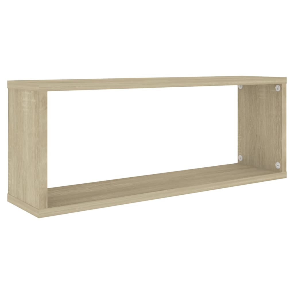 Würfelregale 2Stk. Weiß & Sonoma-Eiche 60x15x23cm Holzwerkstoff