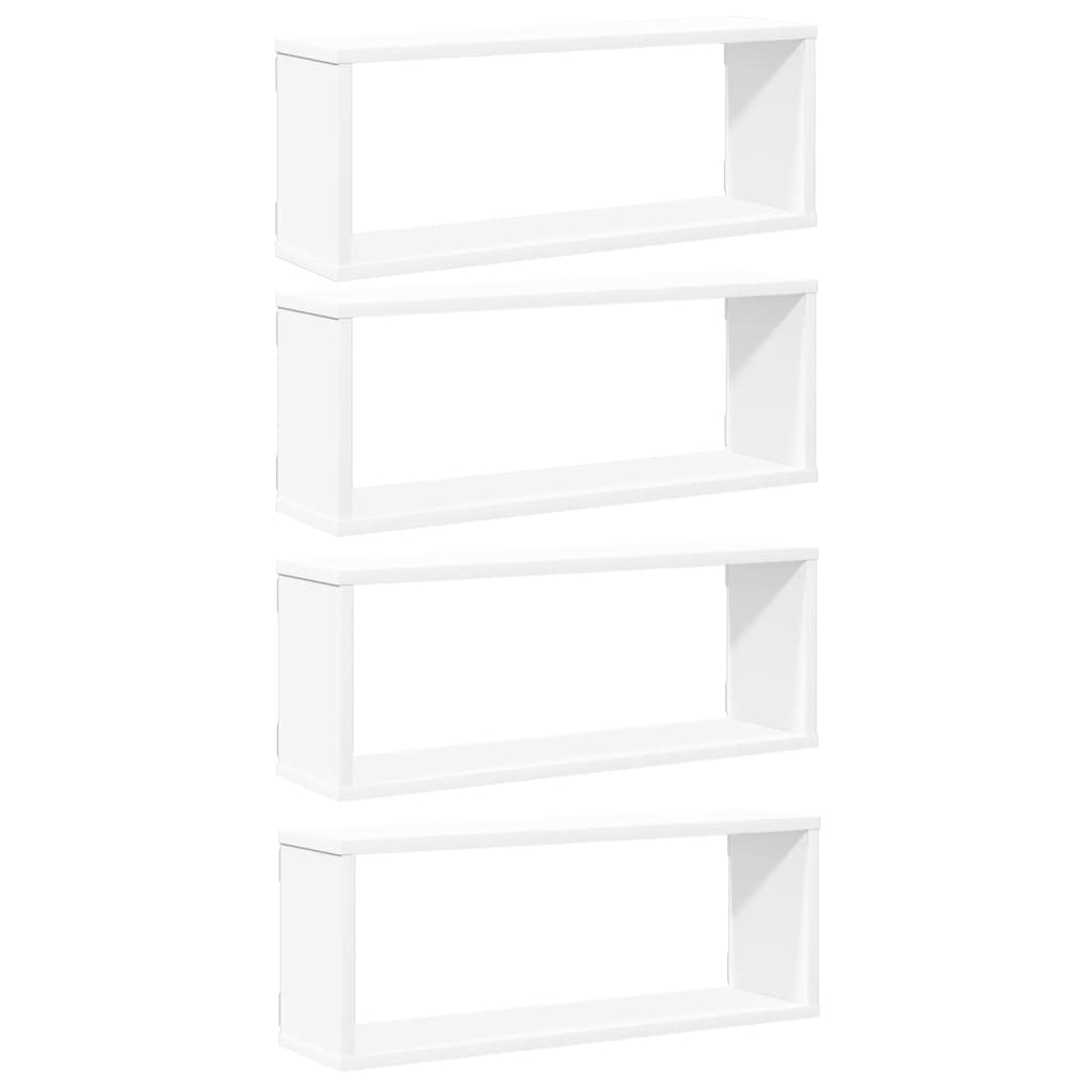 Würfelregale 4Stk. Weiß & Sonoma-Eiche 60x15x23cm Holzwerkstoff