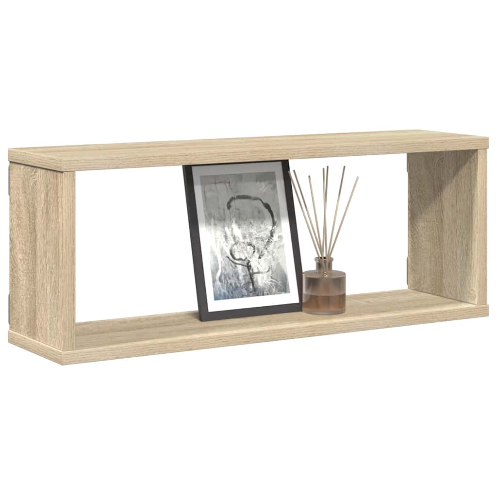 Würfelregale 4Stk. Weiß & Sonoma-Eiche 60x15x23cm Holzwerkstoff