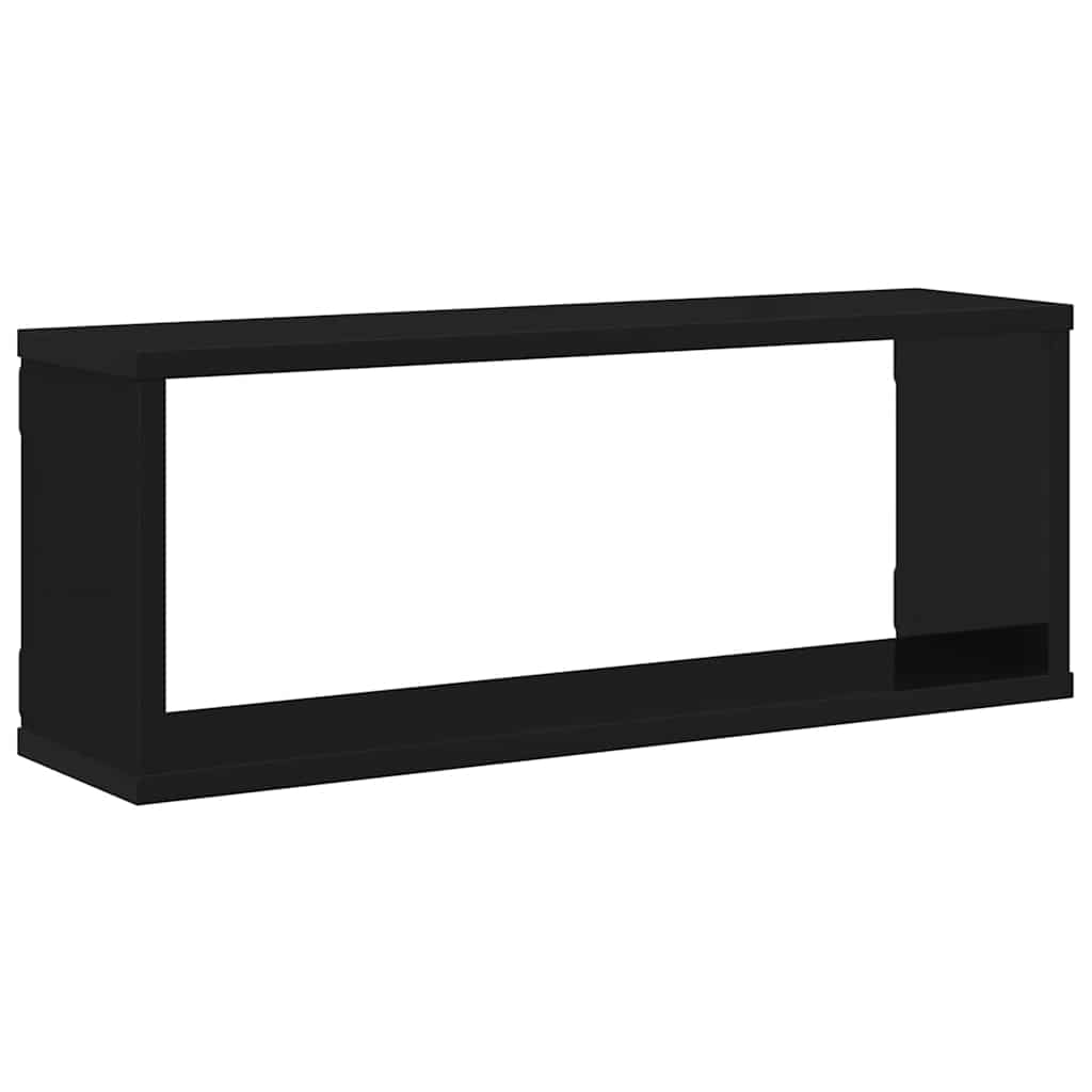 Würfelregale 4 Stk. Hochglanz-Schwarz 60x15x23 cm Holzwerkstoff