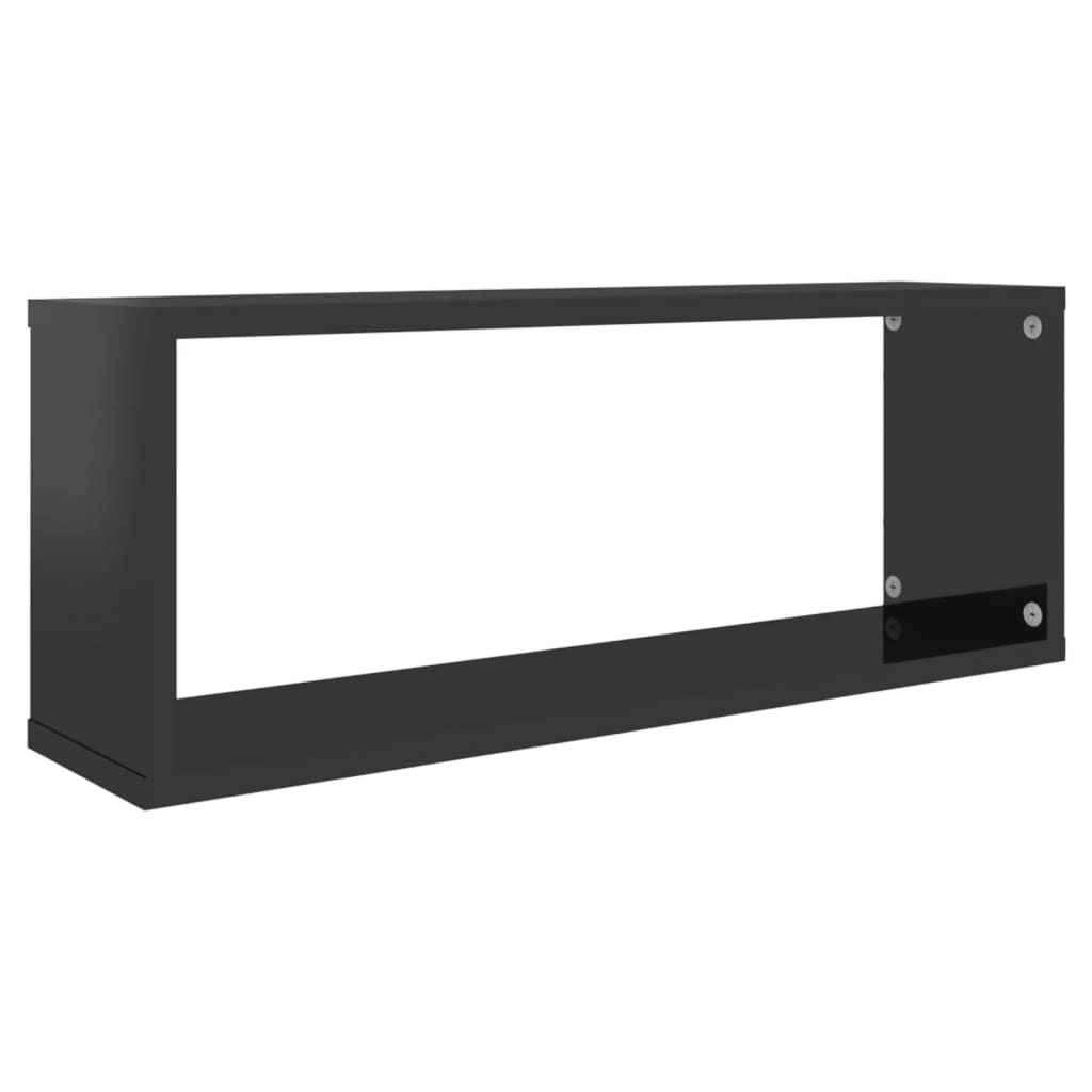 Würfelregale 6 Stk. Hochglanz-Schwarz 60x15x23 cm Holzwerkstoff