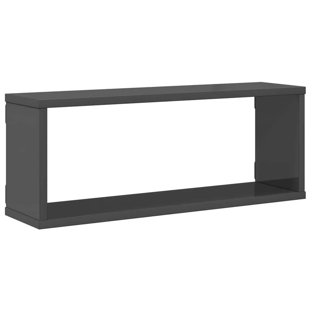 Würfelregale 4 Stk. Hochglanz-Grau 60x15x23 cm Holzwerkstoff