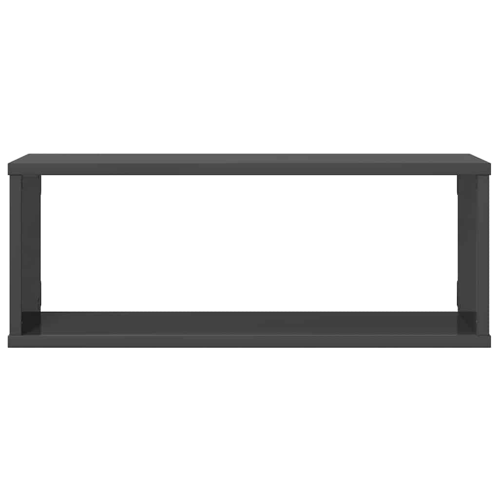 Würfelregale 4 Stk. Hochglanz-Grau 60x15x23 cm Holzwerkstoff