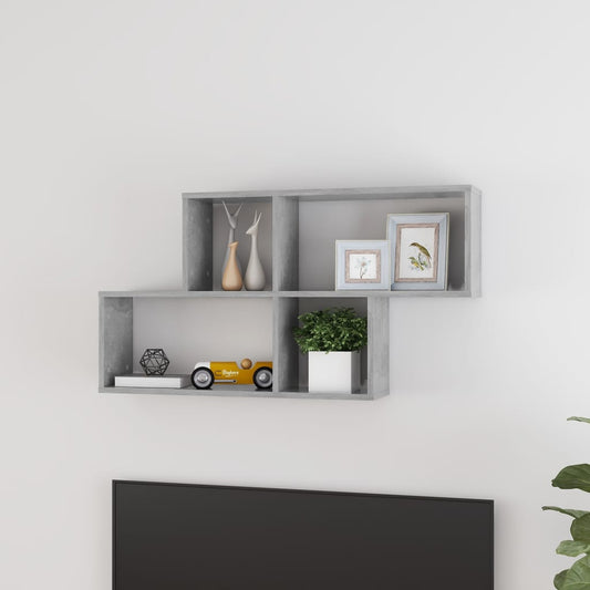 Wall shelf concrete grey 100x18x53 cm wood material