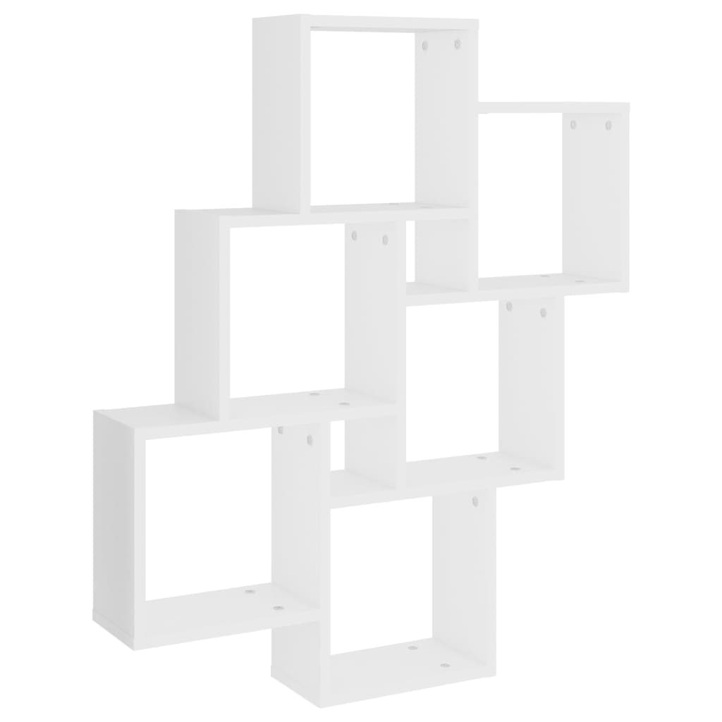 Étagère cubique blanche 78x15x93 cm en bois