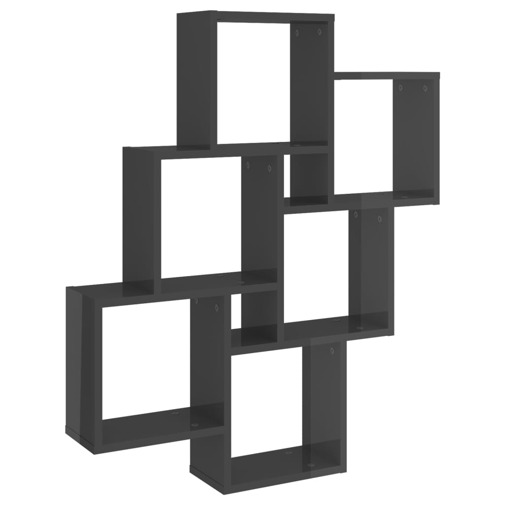 Würfelregal Hochglanz-Grau 78x15x93 cm Holzwerkstoff