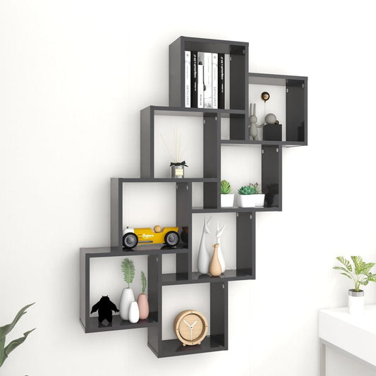 Würfelregal Grau 90x15x119 cm Holzwerkstoff