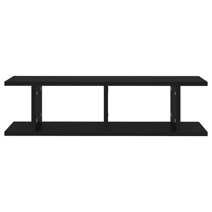 Wandregale 2 Stk. Schwarz 75x18x20 cm Holzwerkstoff