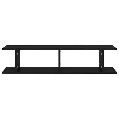 Wandregale 2 Stk. Schwarz 90x18x20 cm Holzwerkstoff