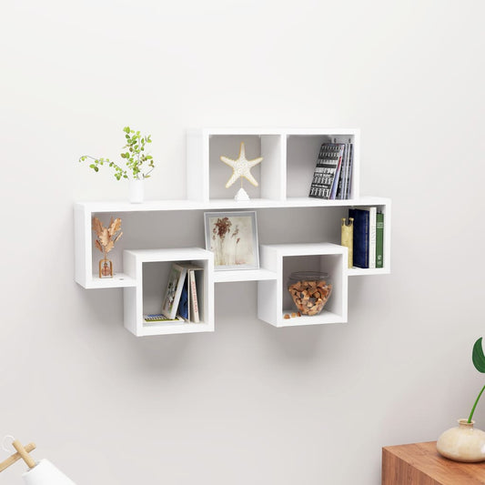Wall shelf in car shape white 82x15x51 cm wood material