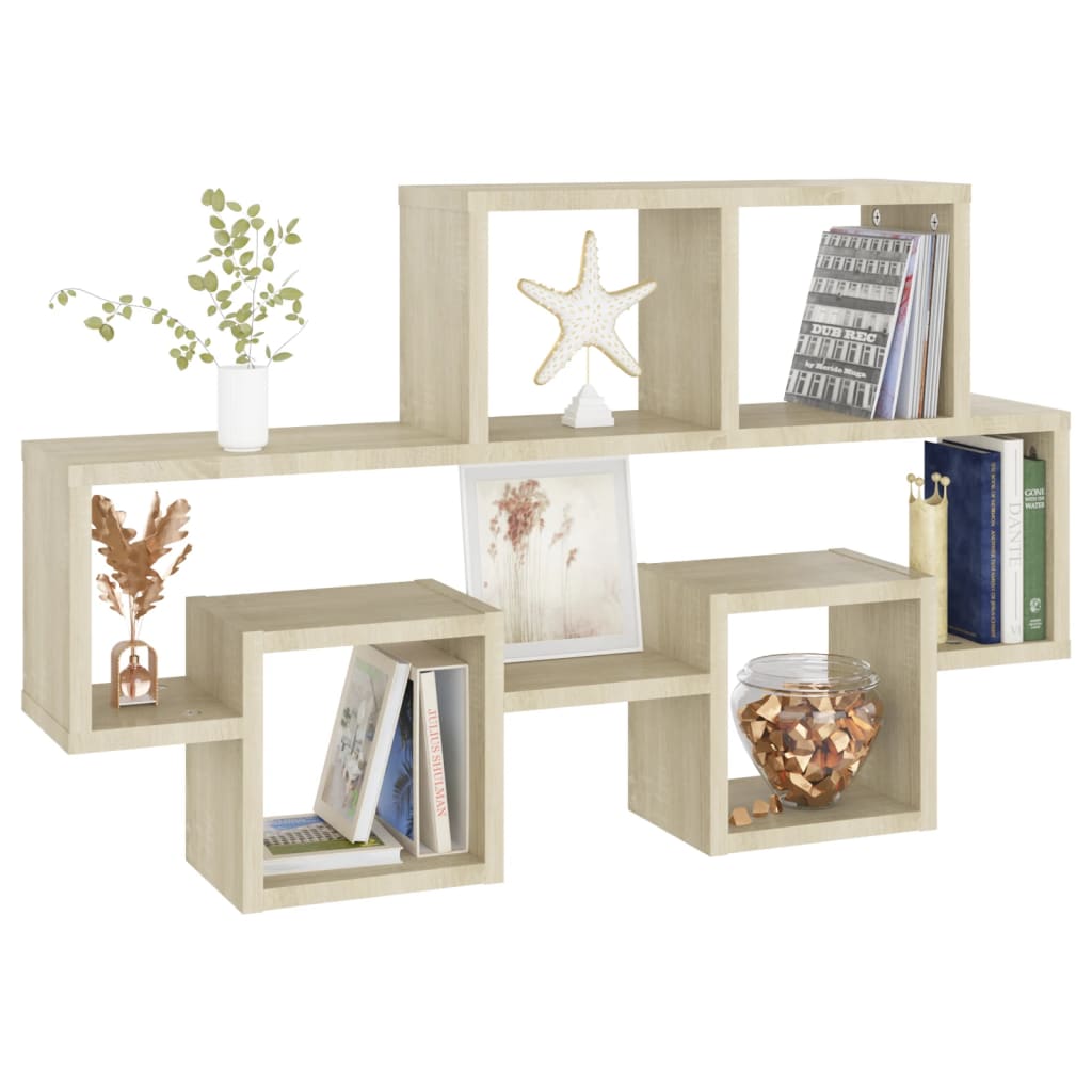 Wall shelf in car shape Sonoma oak 82x15x51 cm wood material