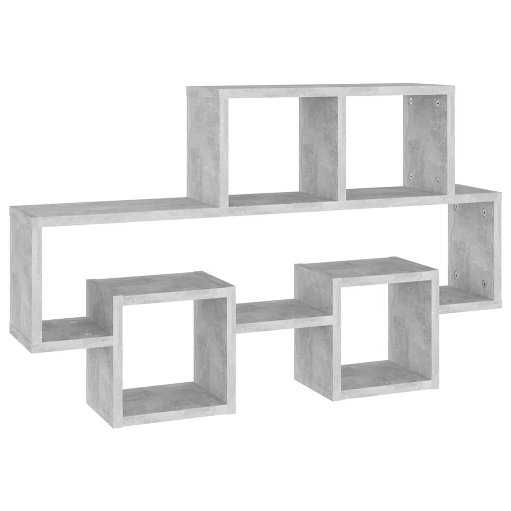 Wall shelf in car shape concrete grey 82x15x51 cm wood material