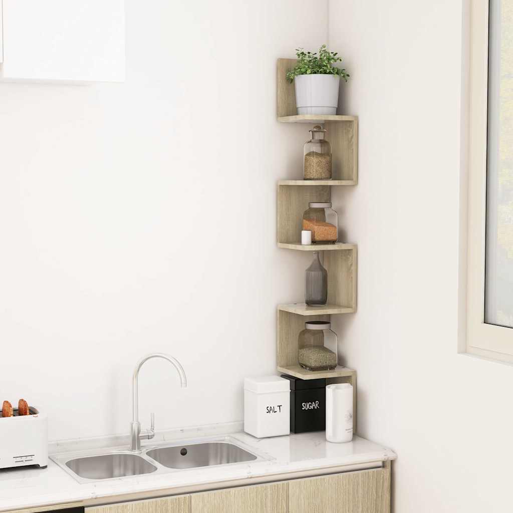 Wand-Eckregal Sonoma-Eiche 20x20x127,5 cm Holzwerkstoff