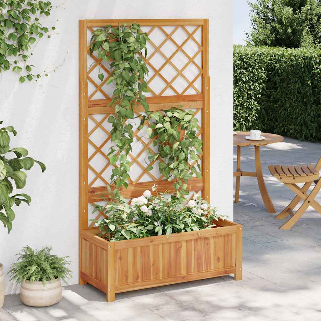 Hochbeet mit Spalier 85x38x150 cm Massivholz Akazie