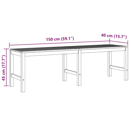 Gartenbank 150 cm Massivholz Teak