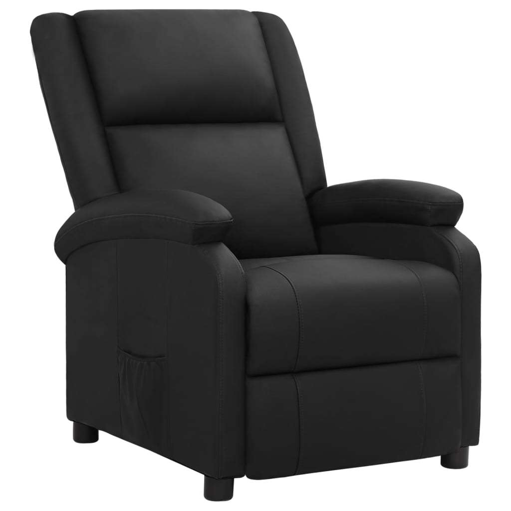 Relaxsessel Schwarz Echtleder