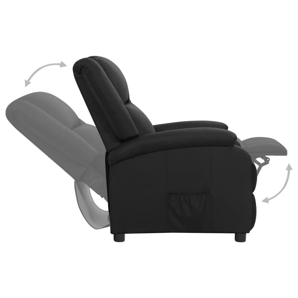 Relaxsessel Schwarz Echtleder