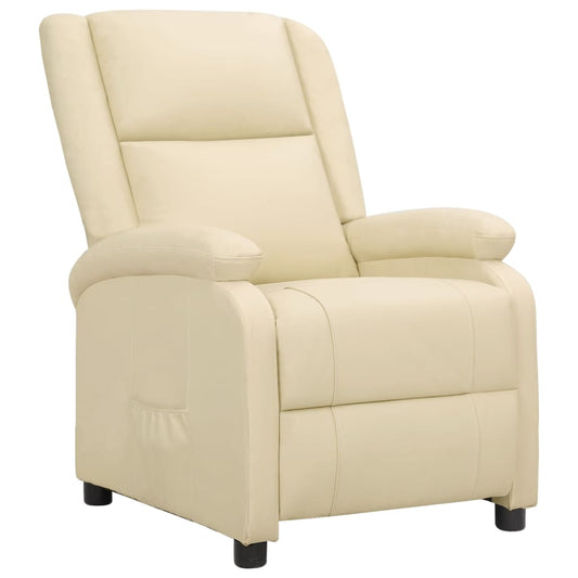 Relaxsessel Creme Echtleder