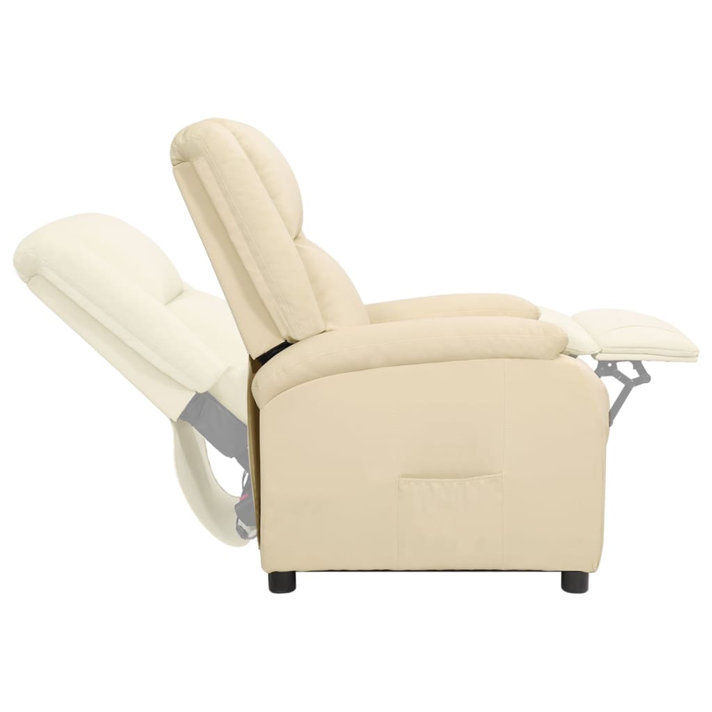 Relaxsessel Creme Echtleder
