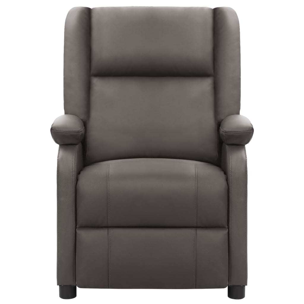 Relaxsessel Grau Echtleder