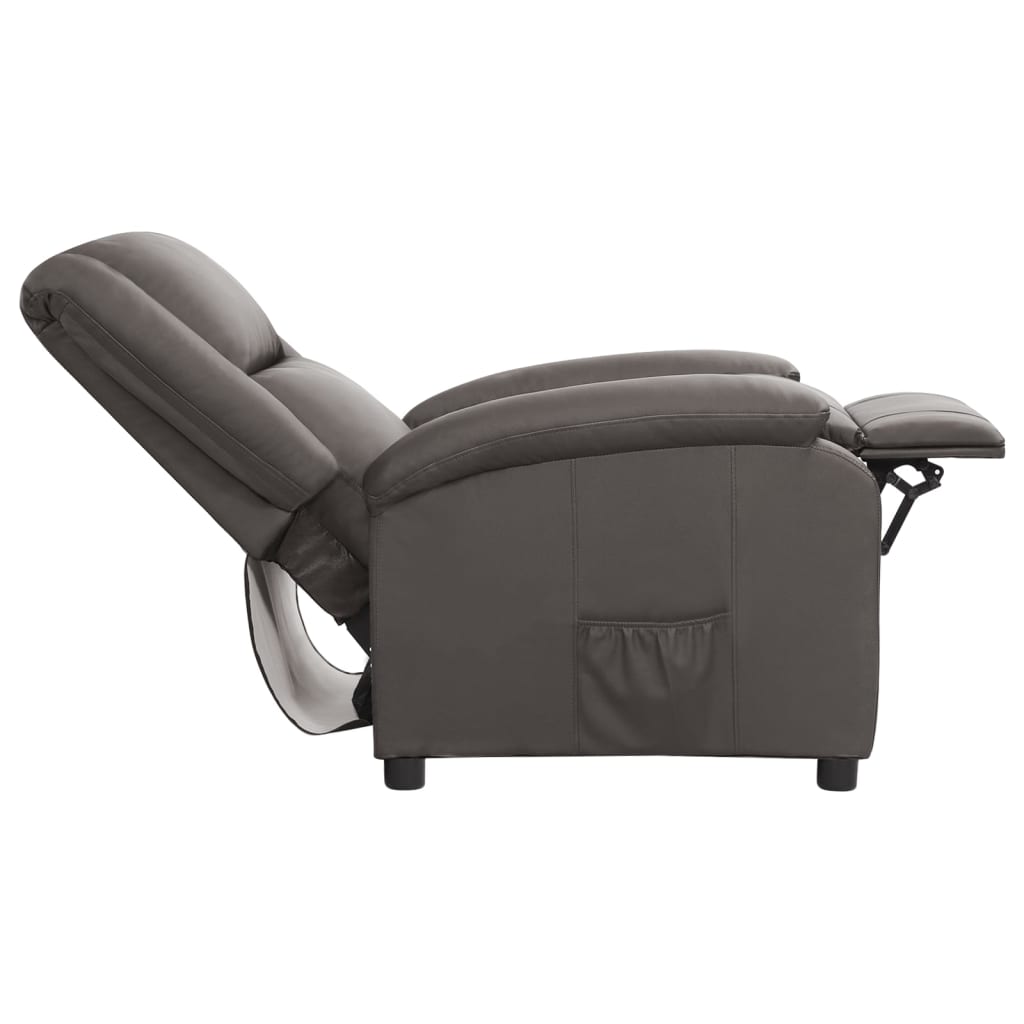Relaxsessel Grau Echtleder