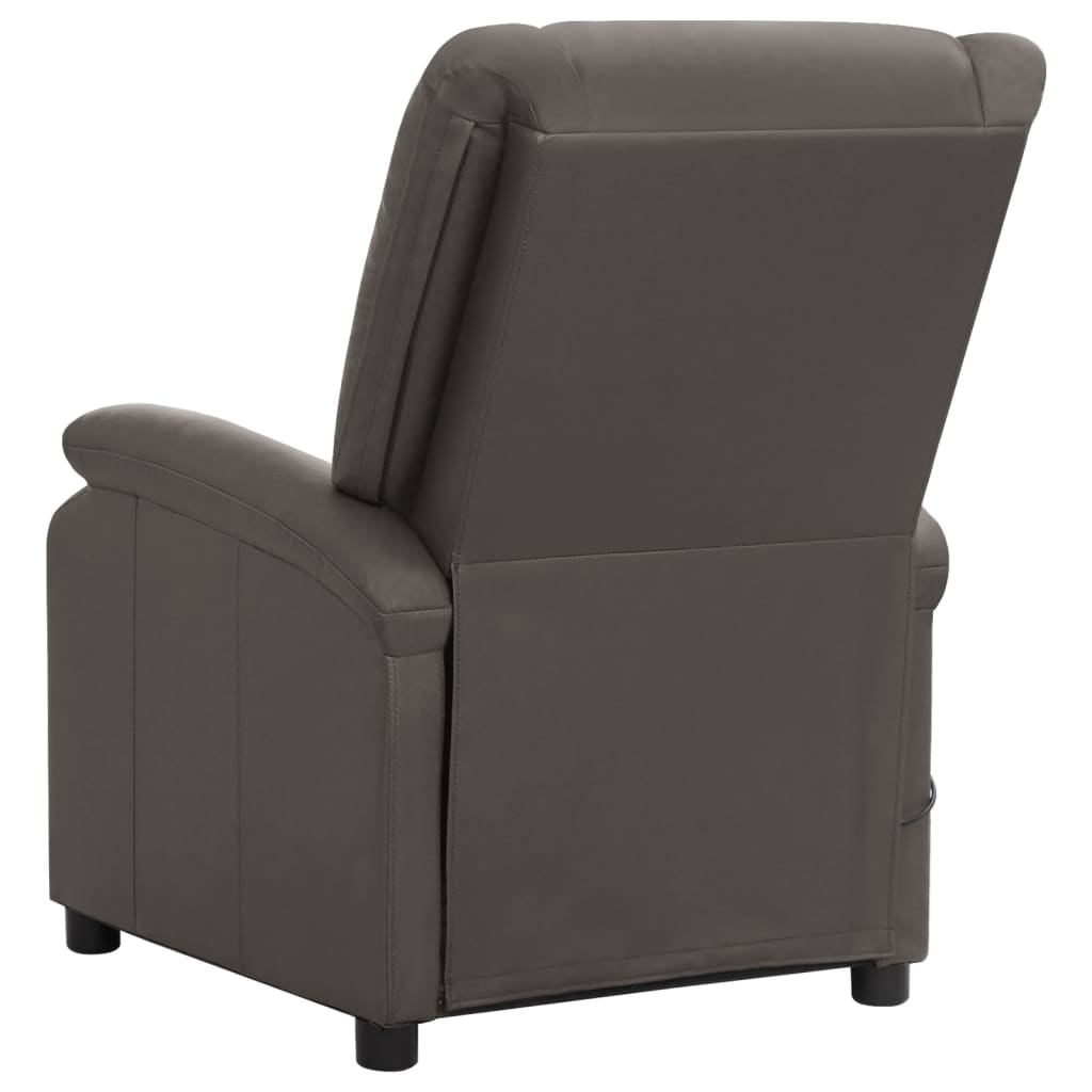 Relaxsessel Grau Echtleder