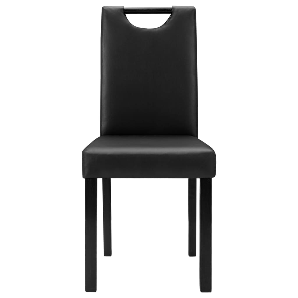 Esszimmerstühle 4 Stk. Schwarz Kunstleder
