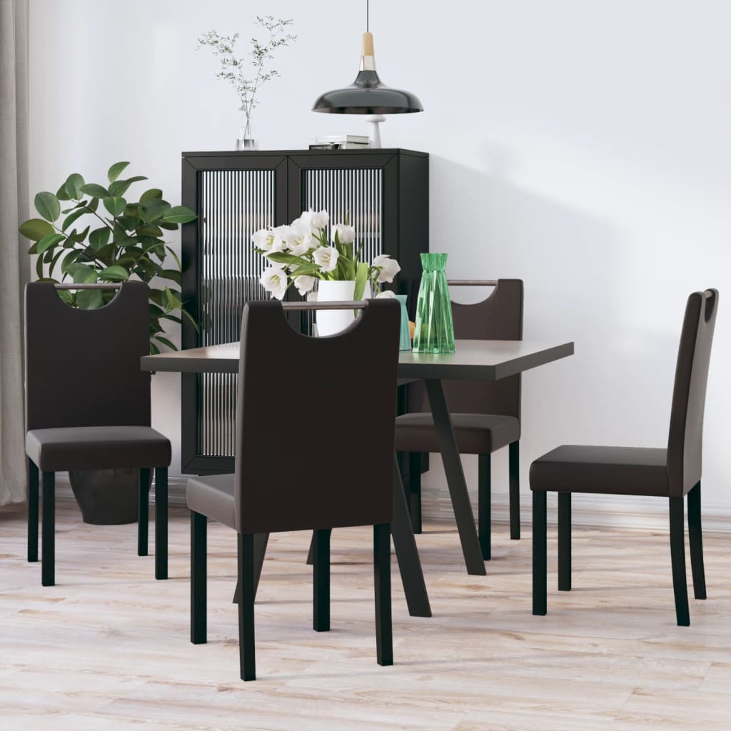 Esszimmerstühle 4 Stk. Braun Kunstleder