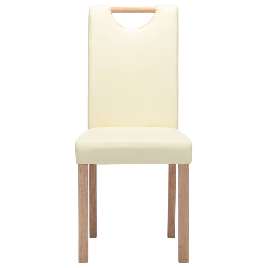 Esszimmerstühle 4 Stk. Creme Kunstleder