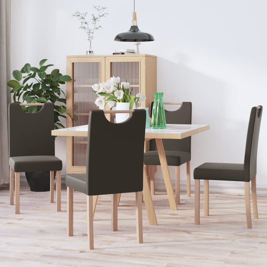 Esszimmerstühle 4 Stk. Grau Kunstleder