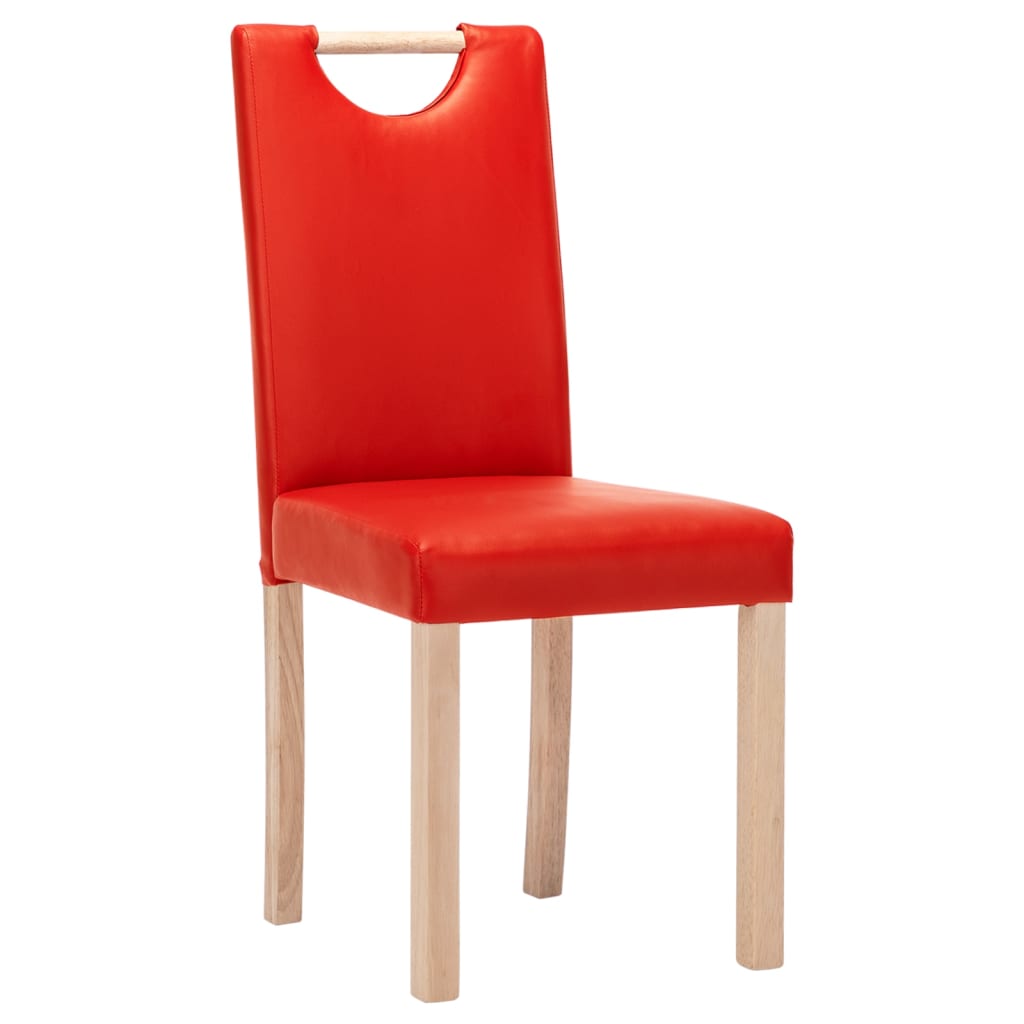 Esszimmerstühle 4 Stk. Rot Kunstleder