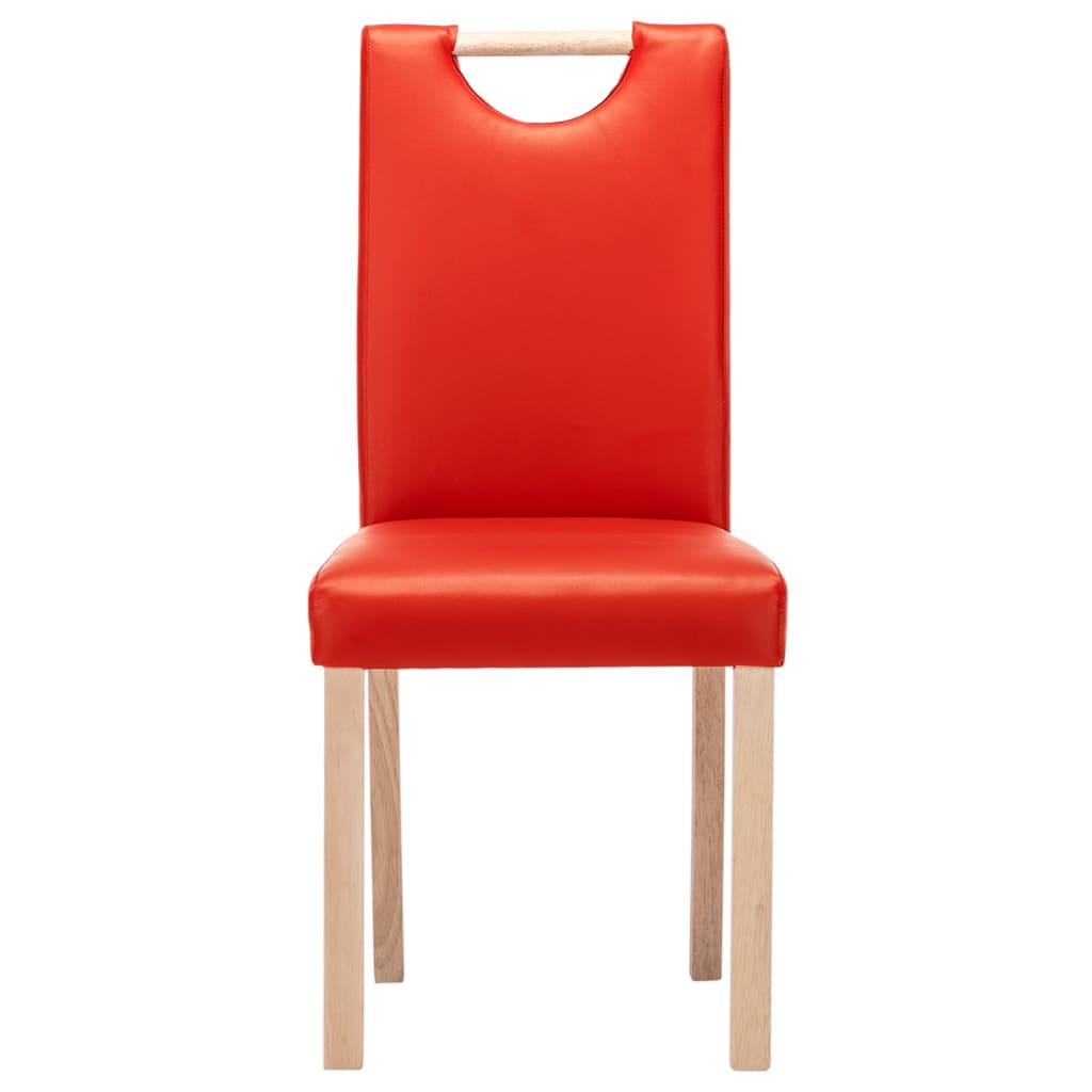 Esszimmerstühle 4 Stk. Rot Kunstleder