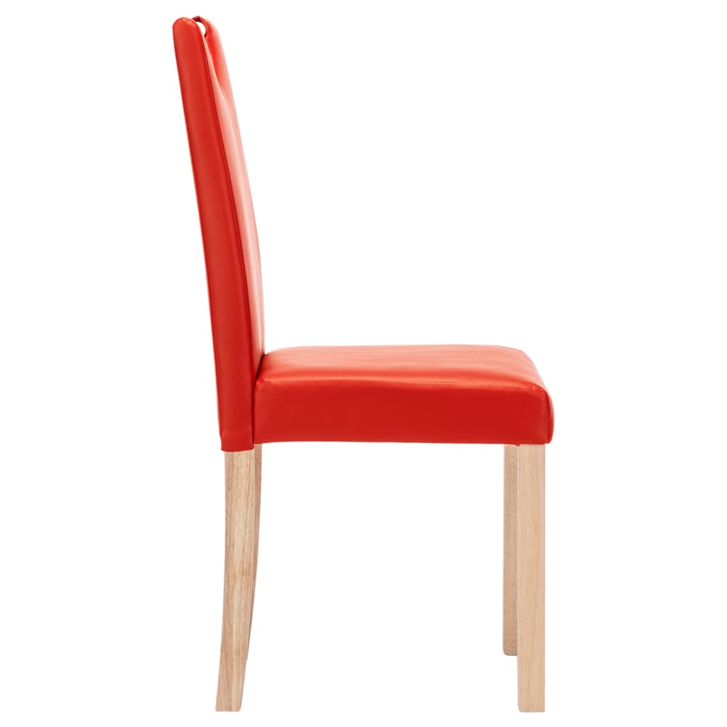 Esszimmerstühle 4 Stk. Rot Kunstleder