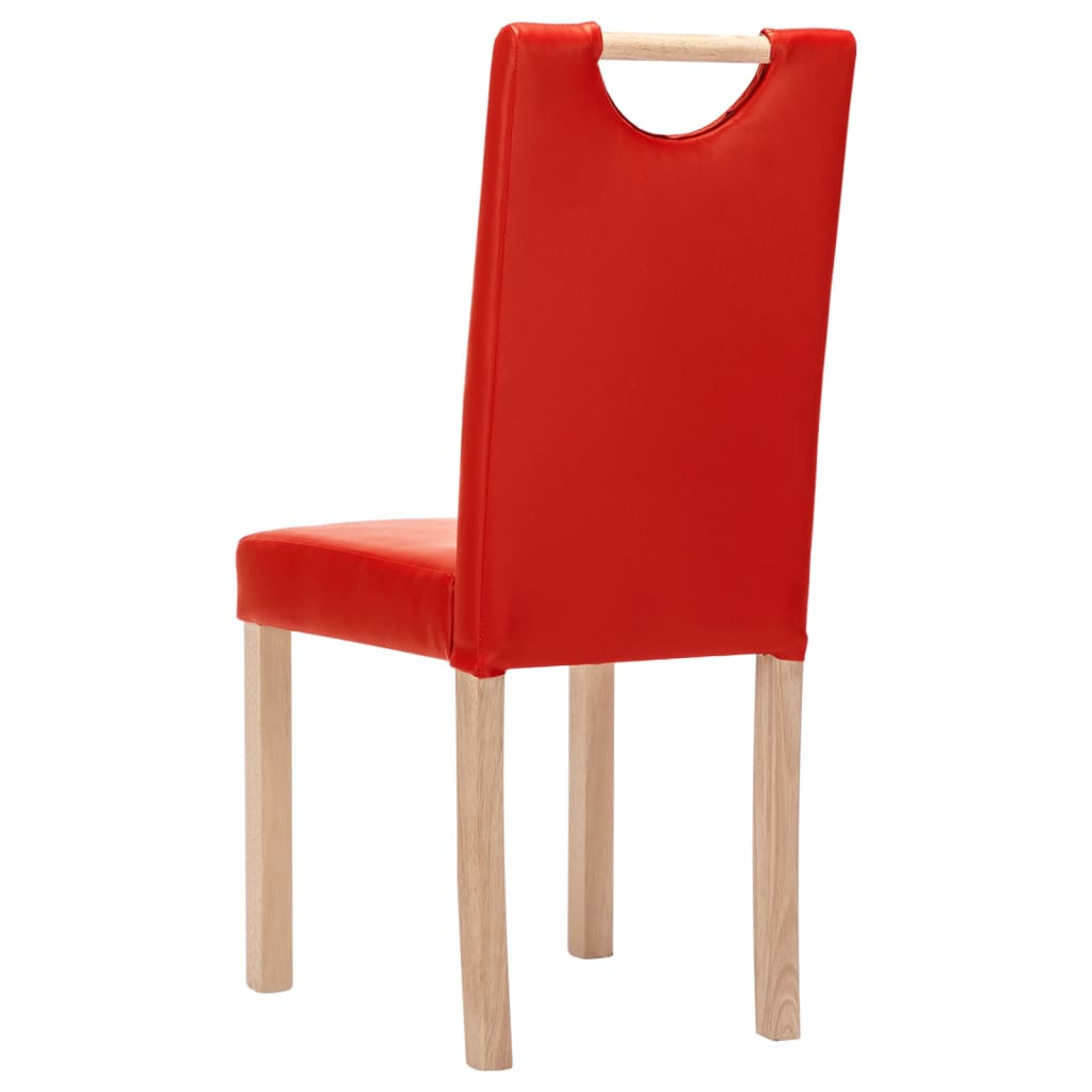 Esszimmerstühle 4 Stk. Rot Kunstleder