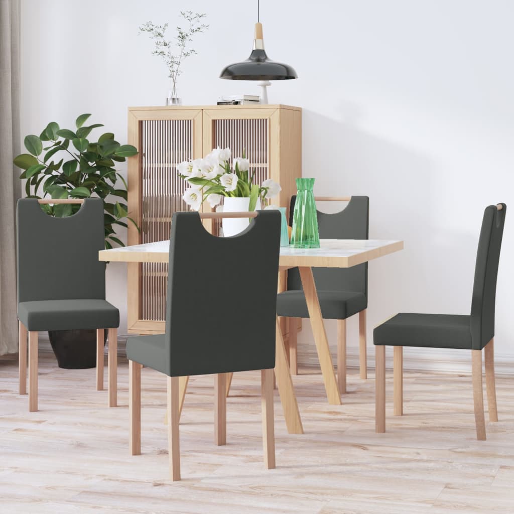 Esszimmerstühle 4 Stk. Dunkelgrau Stoff