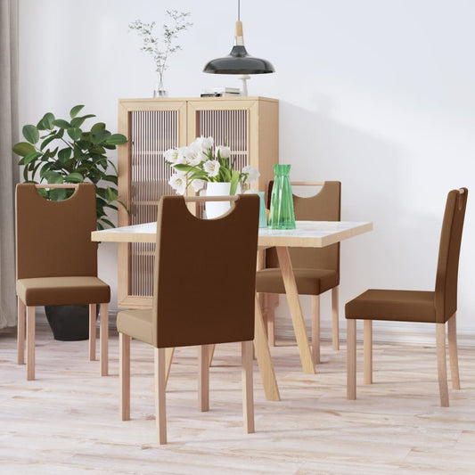 Esszimmerstühle 4 Stk. Braun Stoff